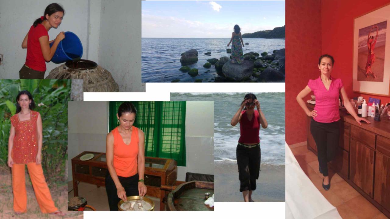 Eva Esztergar, verschiedene Bilder aus über 15 Jahren: von der Ausbildung 2005 bis zum neuen eigenen Behandlungsraum 2020